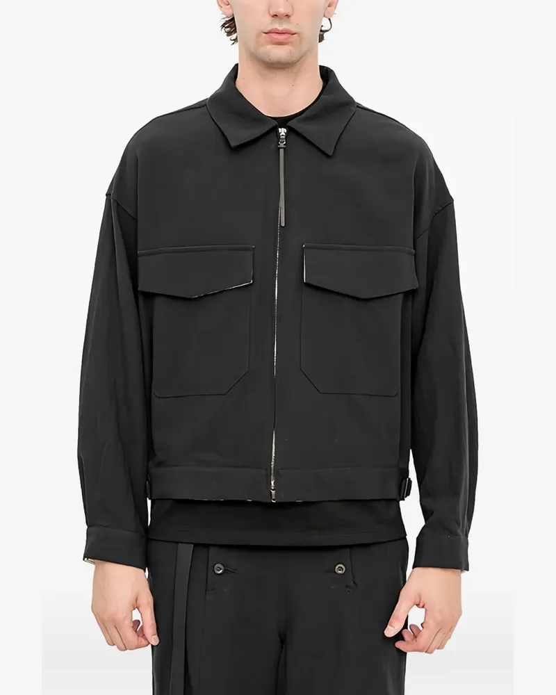 The Viridi-anne flap-pocket bomber jacket - Schwarz Schwarz