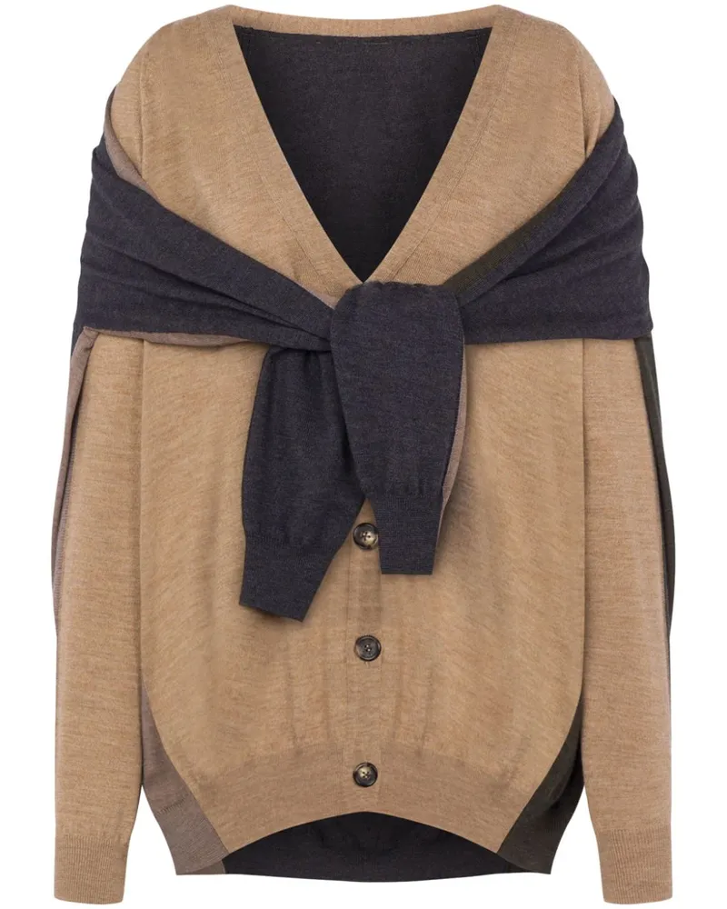 Moschino Cardigan im Layering-Look - Nude Nude