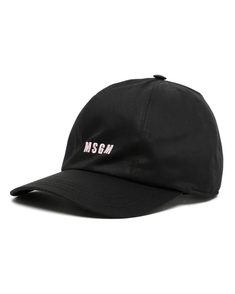 MSGM Baseballkappe mit Logo-Stickerei - Schwarz Schwarz