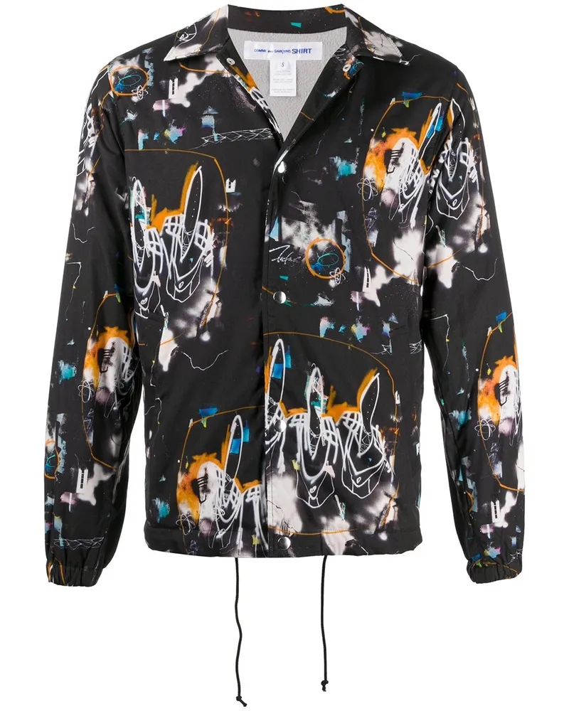 Comme des Garçons Hemdjacke mit abstraktem Print - Schwarz Schwarz
