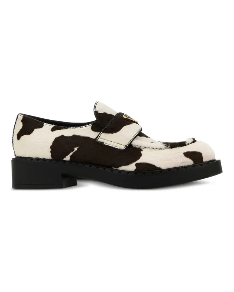 Prada animal-pattern loafers - Weiß Weiß