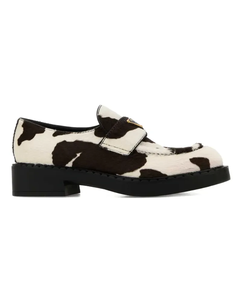 Prada animal-pattern loafers - Weiß Weiß