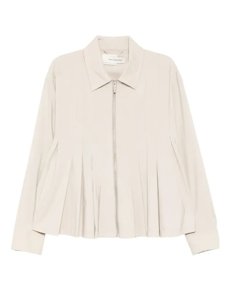 Feng Chen Wang Plissierte Jacke mit Reißverschluss - Nude Nude