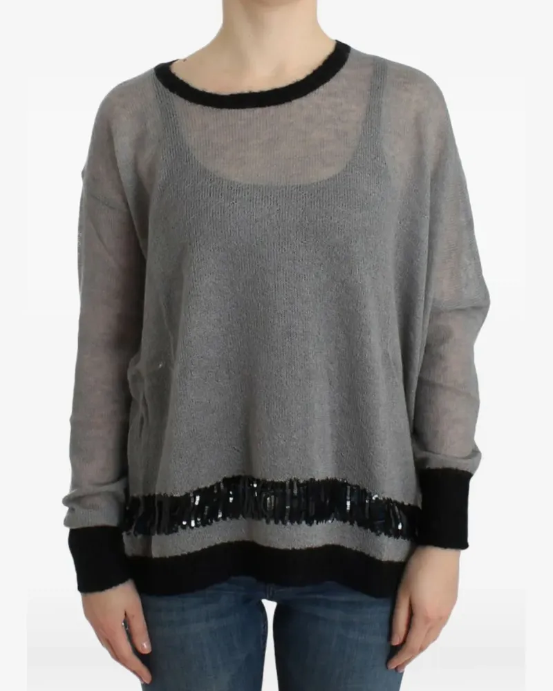 CoSTUME NATIONAL Semi-transparenter Pullover mit Pailletten - Grau Grau
