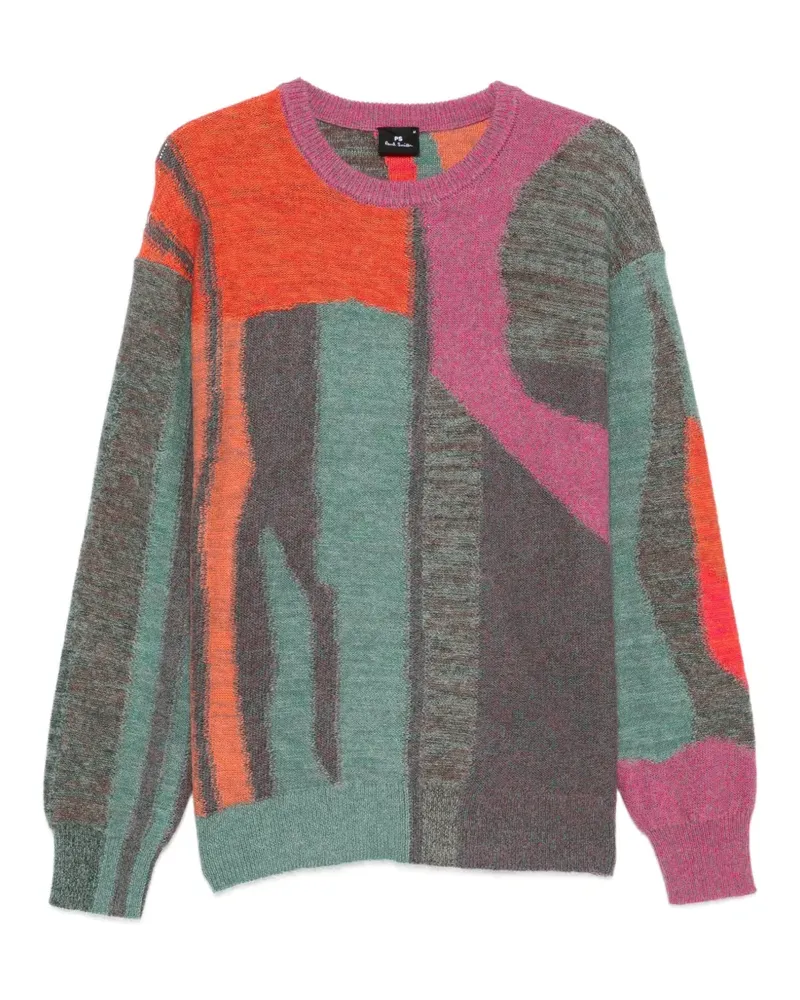 Paul Smith abstract-pattern crew neck sweater - Grün Grün