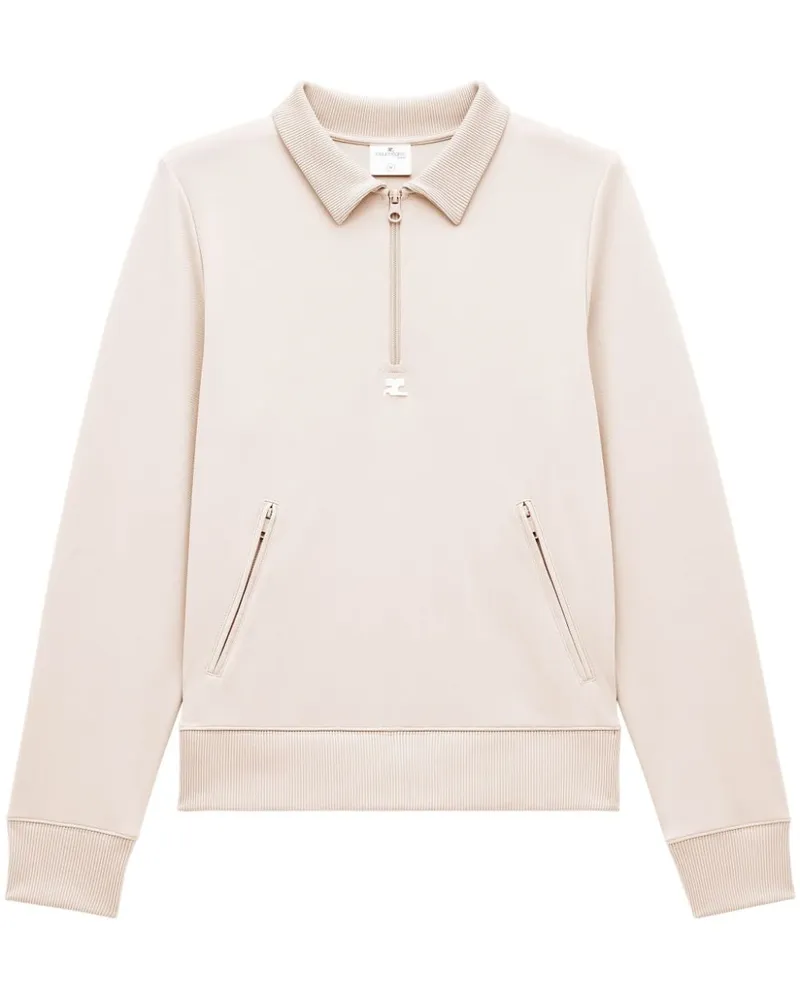 Courrèges Poloshirt mit Reißverschluss - Nude Nude