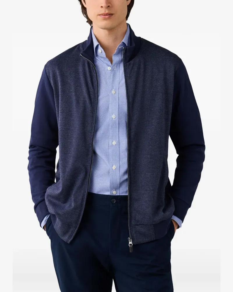 Hackett Cardigan mit Prince of Wales-Karo - Blau Blau