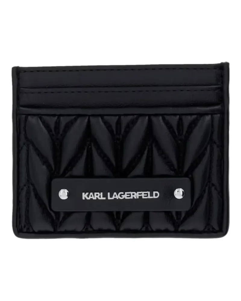 Karl Lagerfeld quilted logo-plaque card holder - Schwarz Schwarz