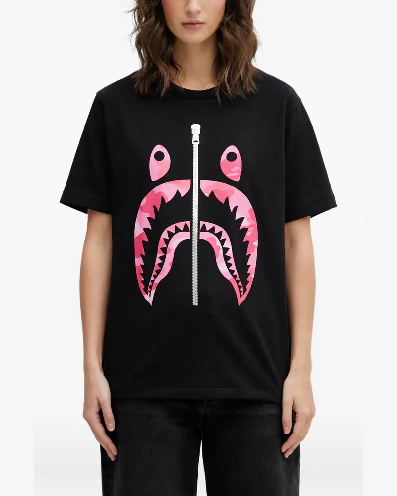 BAPE shark-print T-shirt - Schwarz Schwarz