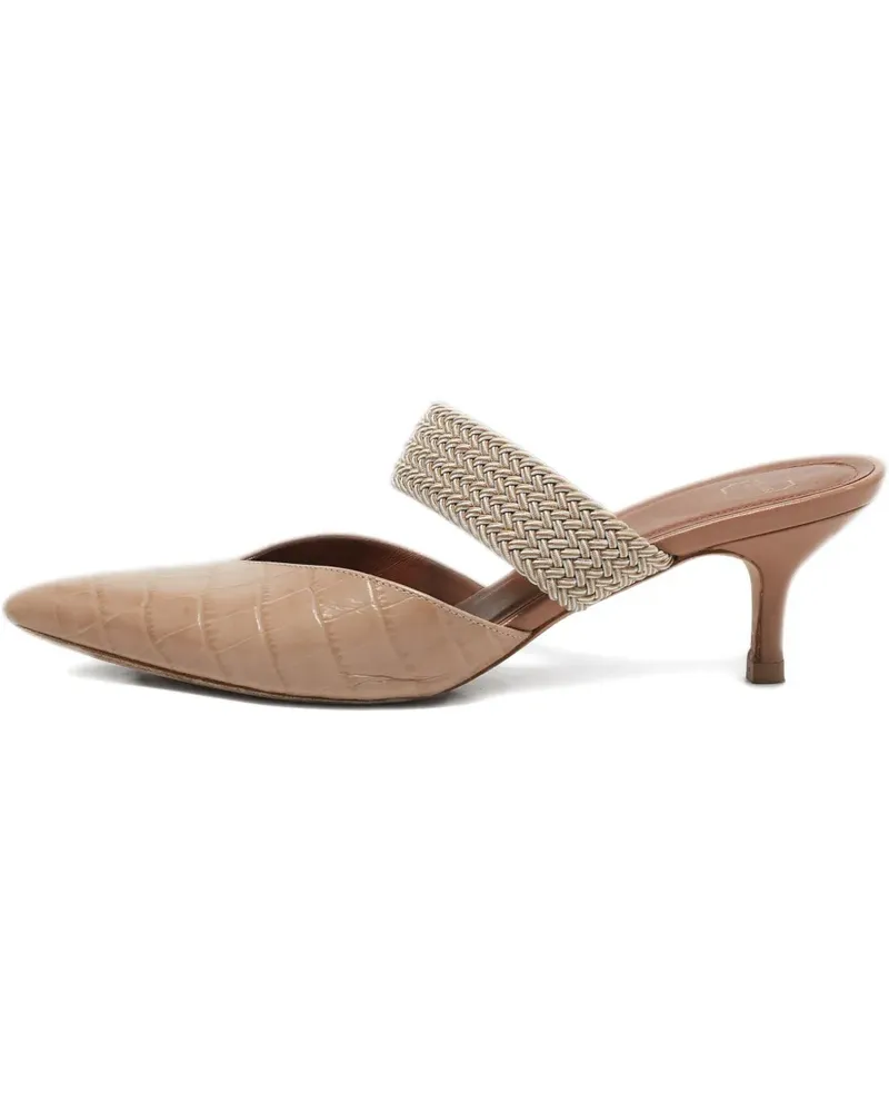 Malone Souliers Gewebte Mules mit Kroko-Effekt - Nude Nude