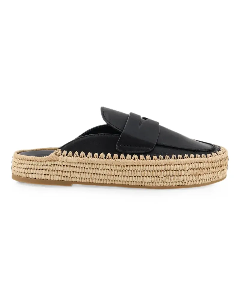 Paloma Barceló Belinda Sandalen mit Raffiasohle - Schwarz Schwarz