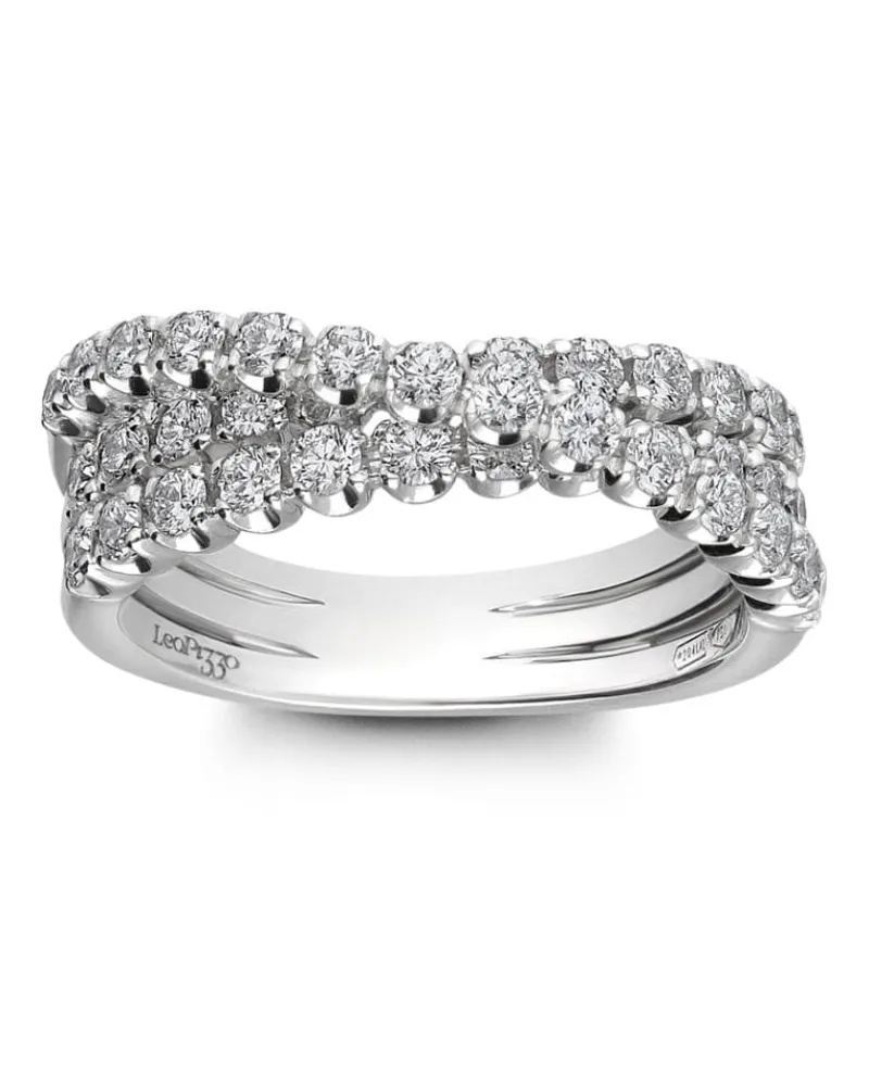 LEO PIZZO 18kt Weißgoldring mit Diamanten - Silber Silber