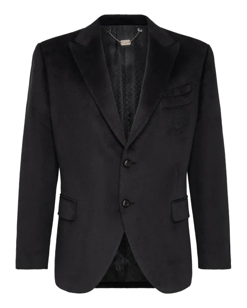 Billionaire Crest velvet blazer - Schwarz Schwarz