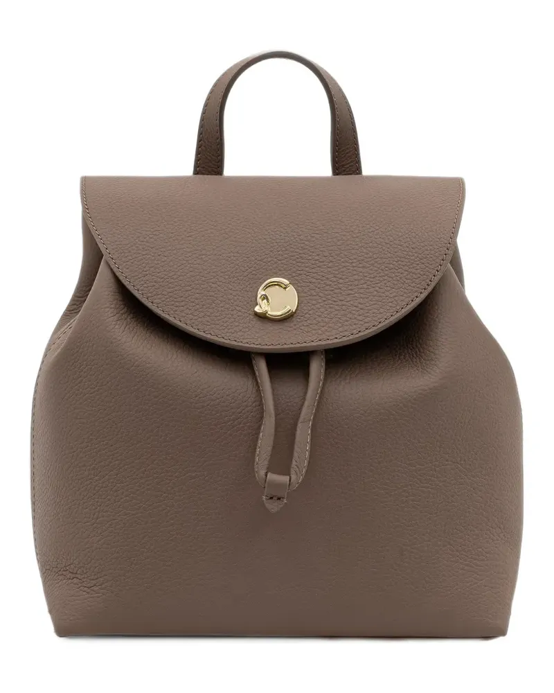 Coccinelle Mini Nikla Rucksack aus gekörntem Leder - Braun Braun