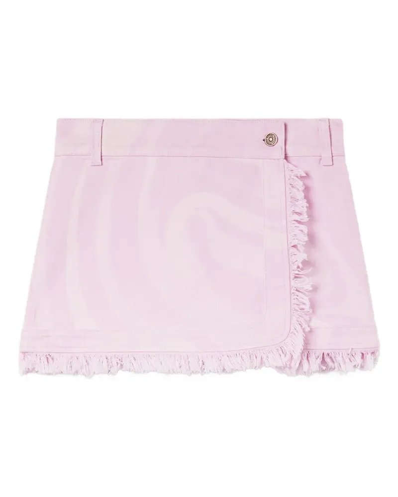 Emilio Pucci Marmo-print denim skirt - Rosa Rosa