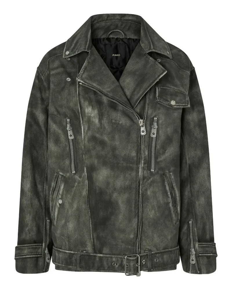 Pinko Bikerjacke mit Gürtel - Schwarz Schwarz