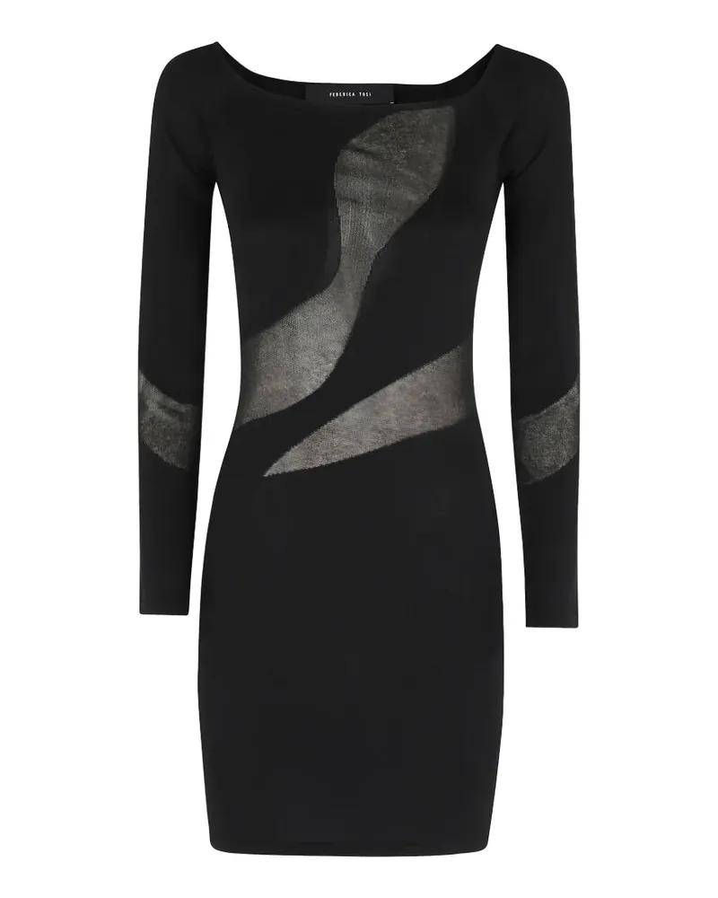 Federica Tosi Kleid mit langen Ärmeln - Schwarz Schwarz