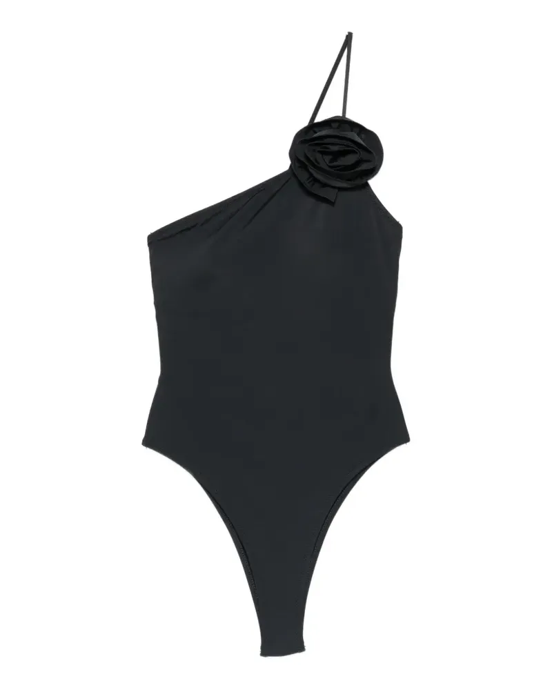 Moschino one-shoulder floral-detail swimsuit - Schwarz Schwarz