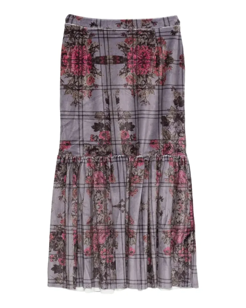 Barbara Bologna floral-print ruffled midi skirt - Grau Grau