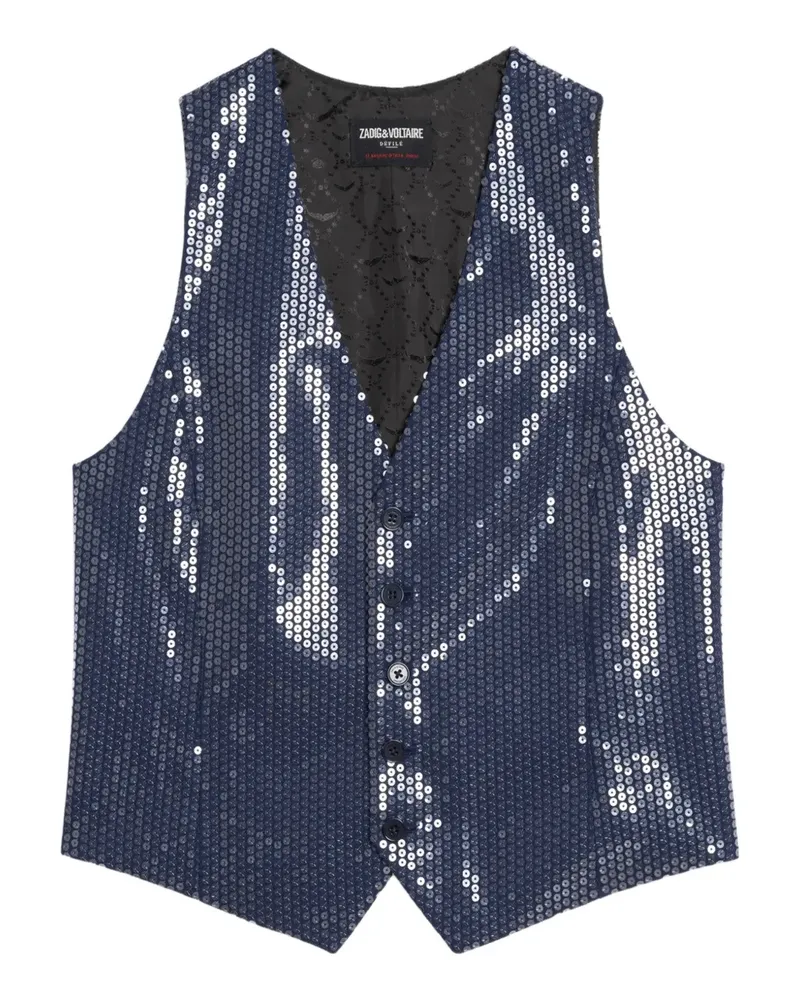 Zadig & Voltaire Emaux Weste mit Pailletten - Blau Blau
