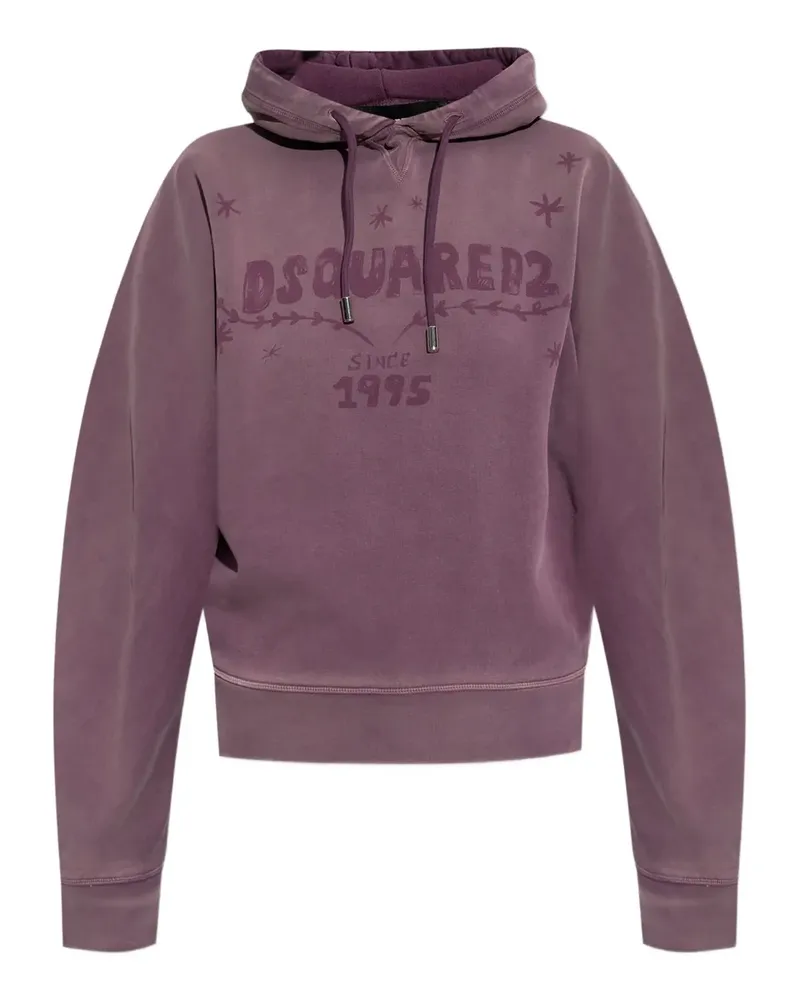 Dsquared2 Kapuzenstrick mit Logo - Violett Violett