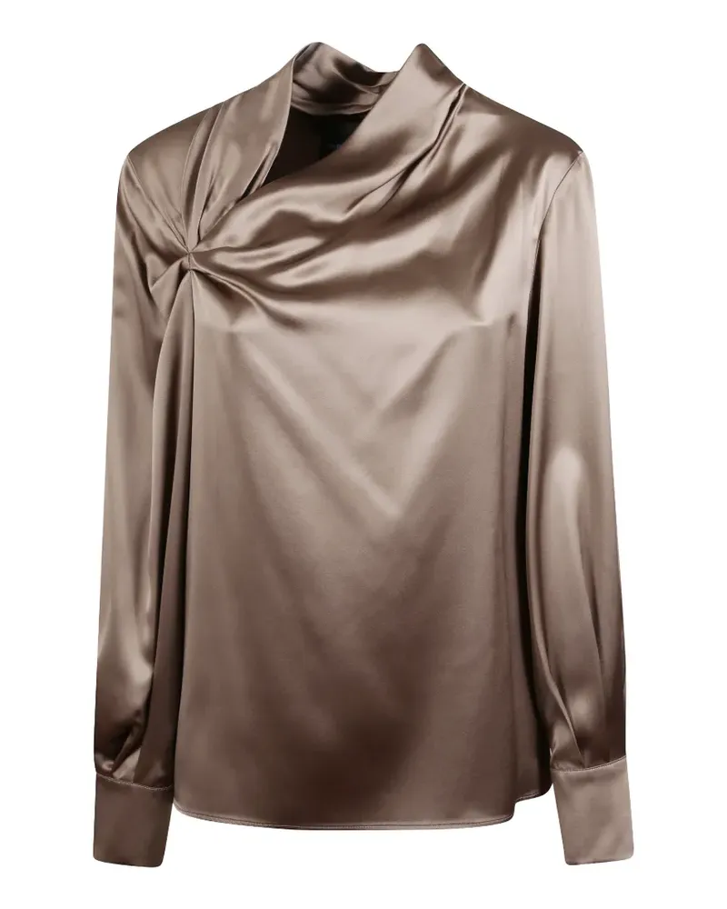 Max Mara knotted long-sleeve blouse - Braun Braun