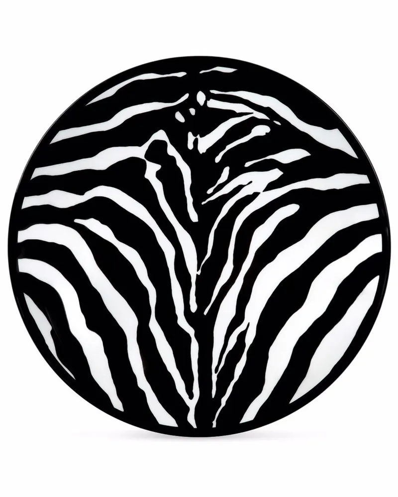 Dolce & Gabbana Zwei Teller mit Zebra-Print - Weiß Weiß
