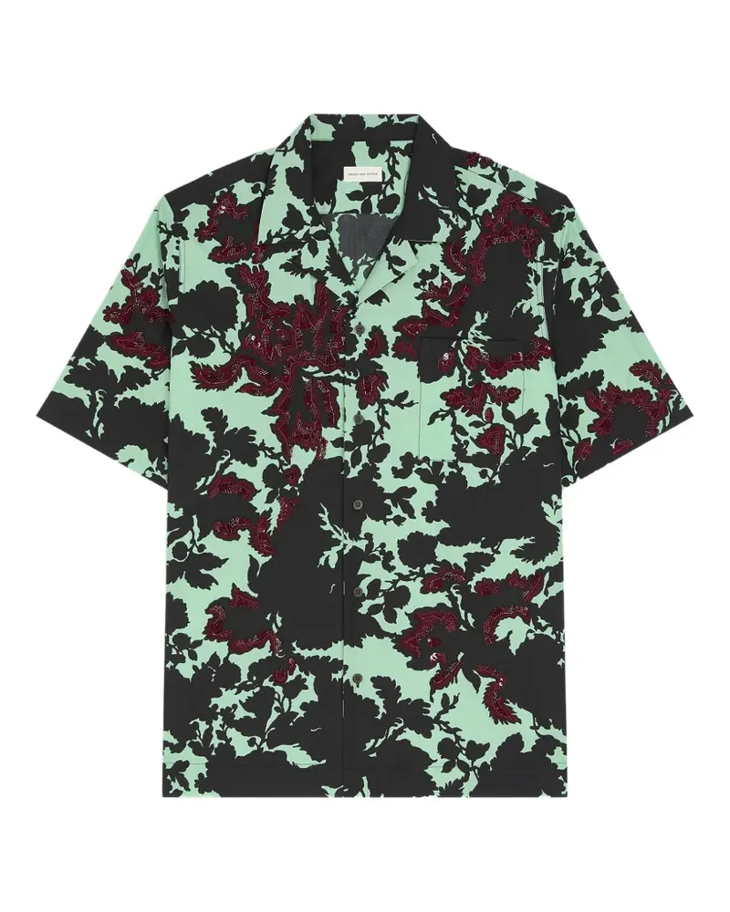 Dries van Noten Hemd mit Stickerei - Grün Grün