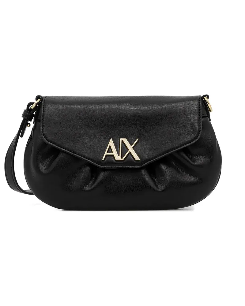 Armani Exchange small draped-effect cross-body bag - Schwarz Schwarz