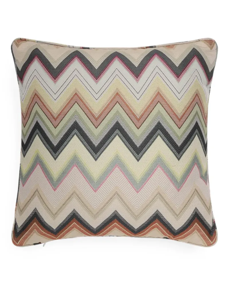 Missoni Home Pantelleria zigzag-knit cushion - Nude Nude
