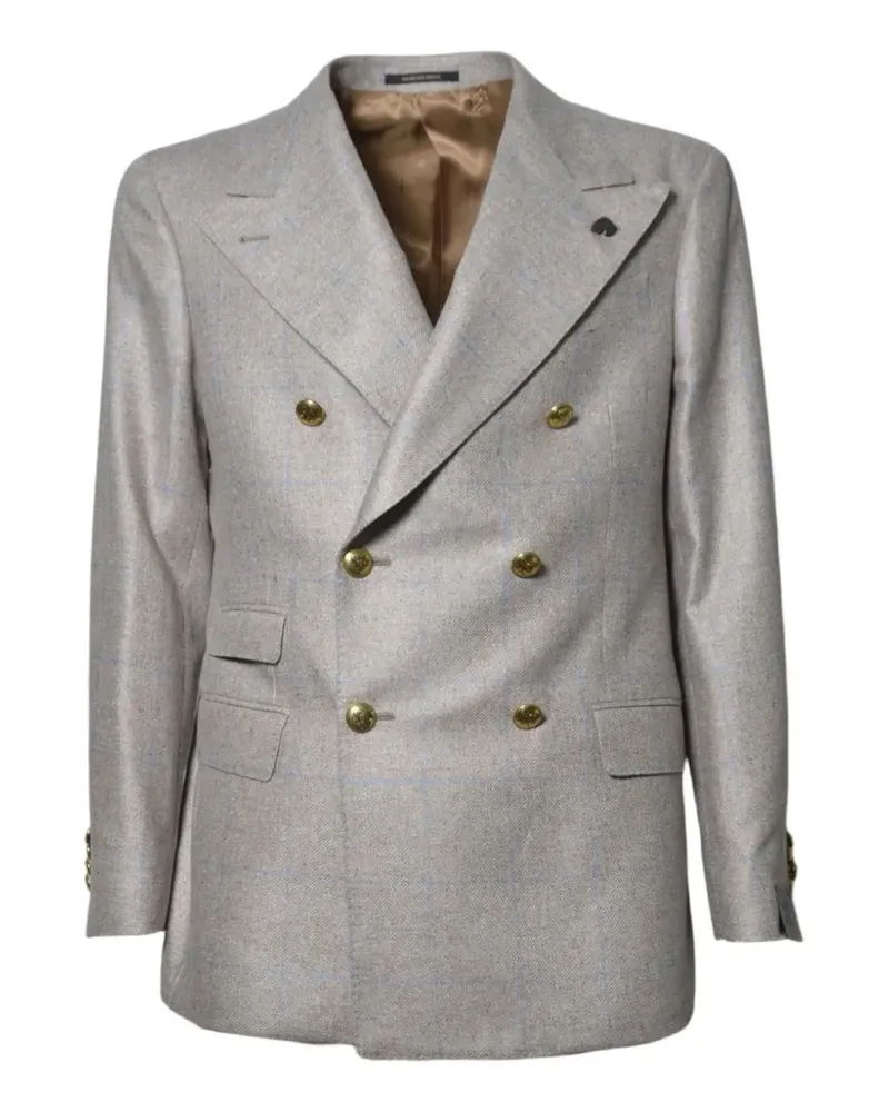 Gabriele Pasini windowpane-check double-breasted blazer - Nude Nude
