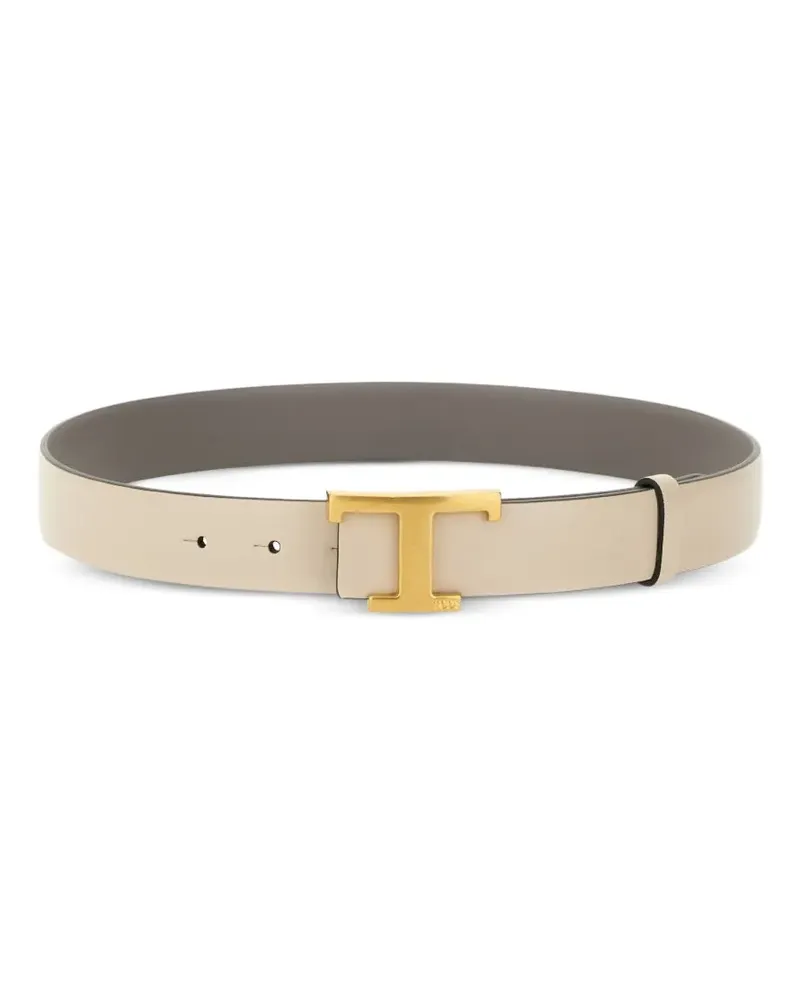 TOD'S logo-buckle belt - Nude Nude