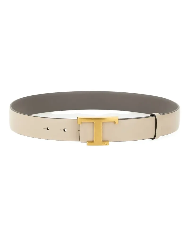 TOD'S logo-buckle belt - Nude Nude
