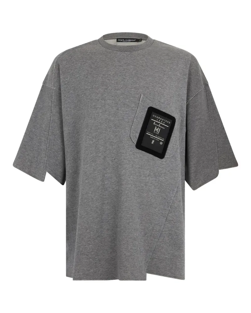 Dolce & Gabbana T-Shirt mit Logo-Patch - Grau Grau
