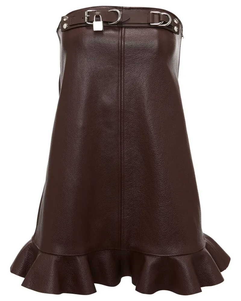 J.W.Anderson Minikleid aus Leder mit Latz - Braun Braun