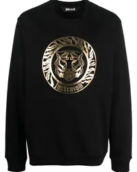 Just Cavalli Sweatshirt mit Logo-Print Schwarz