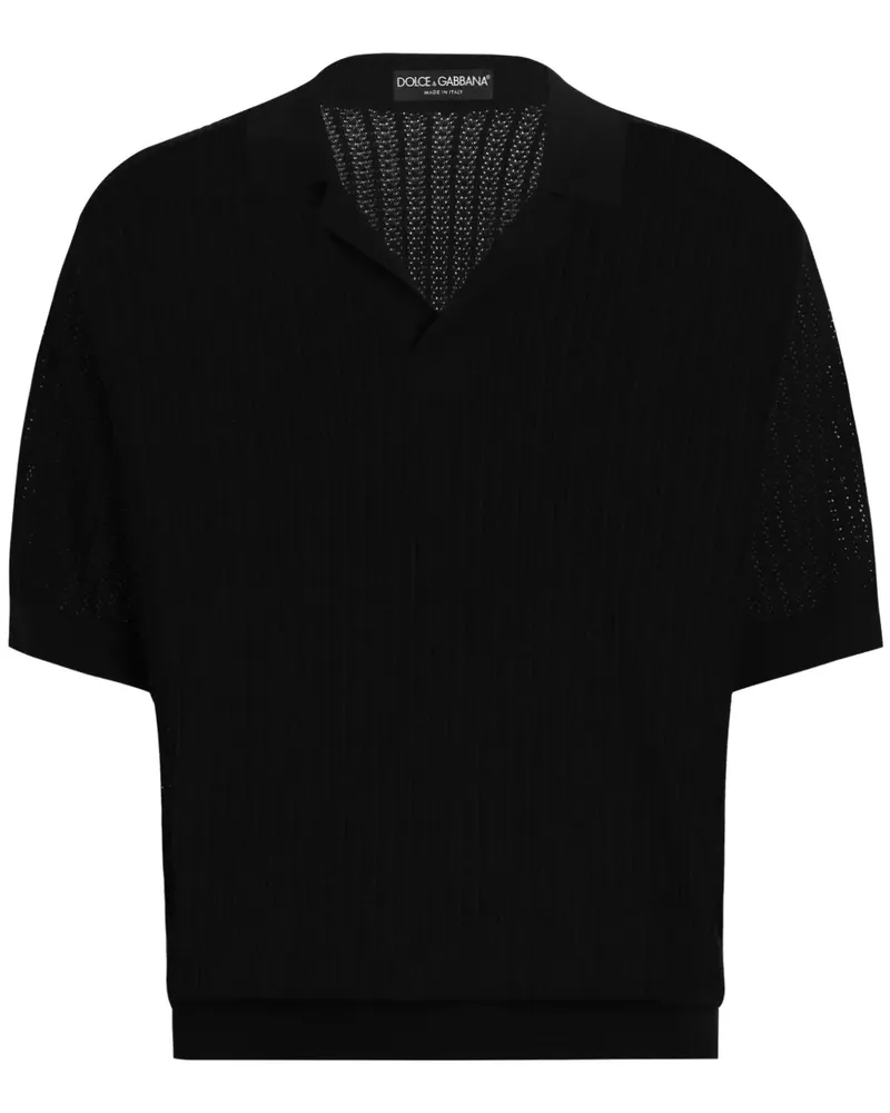 Dolce & Gabbana Gestricktes Poloshirt - Schwarz Schwarz