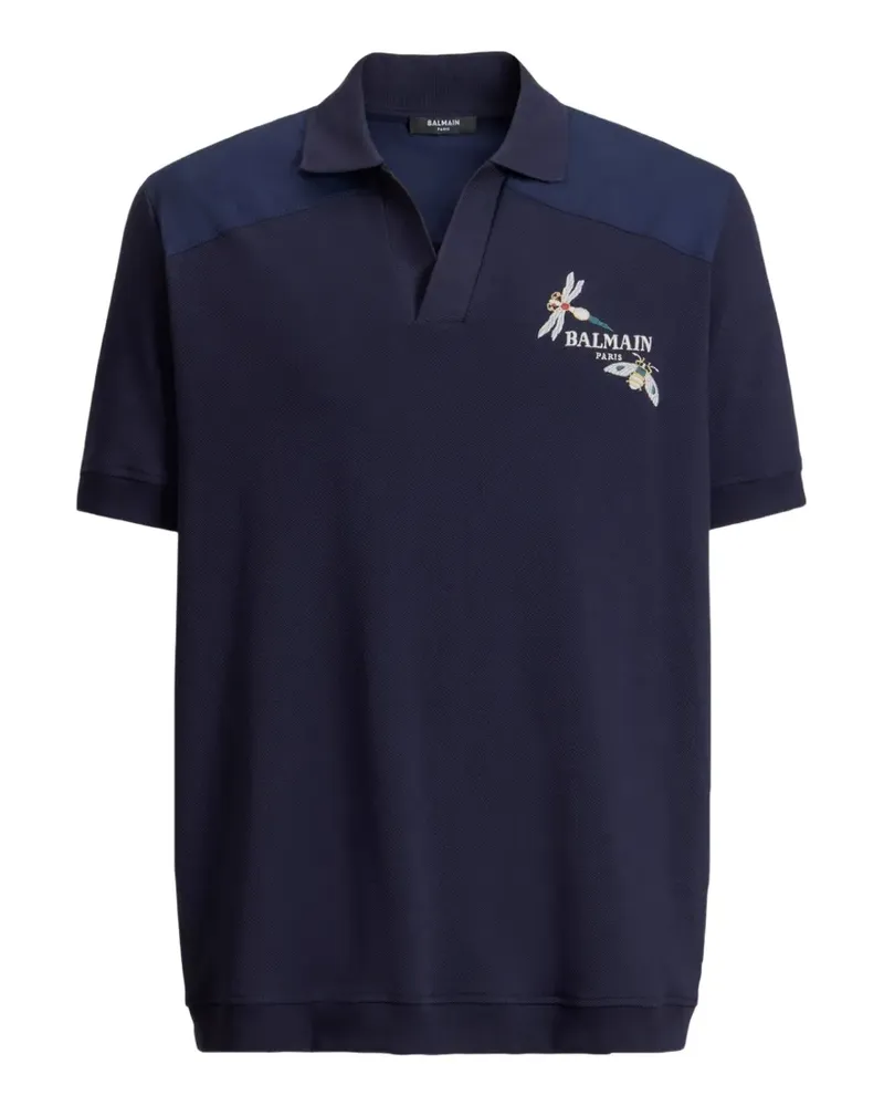 Balmain Besticktes  Insect Poloshirt - Blau Blau