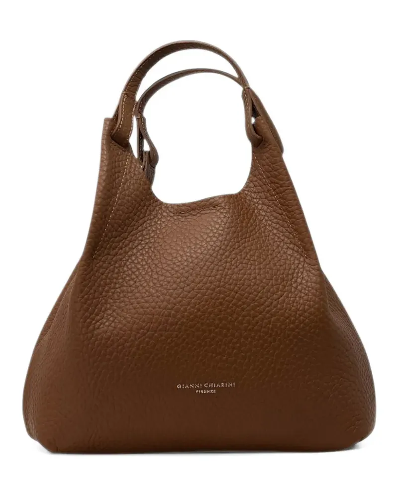 Gianni Chiarini Mittelgroße Dua Schultertasche aus gekörntem Leder - Braun Braun