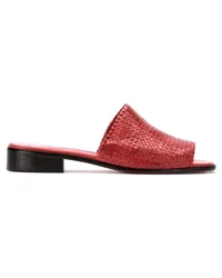 Sarah Chofakian Mules aus Leder Rot