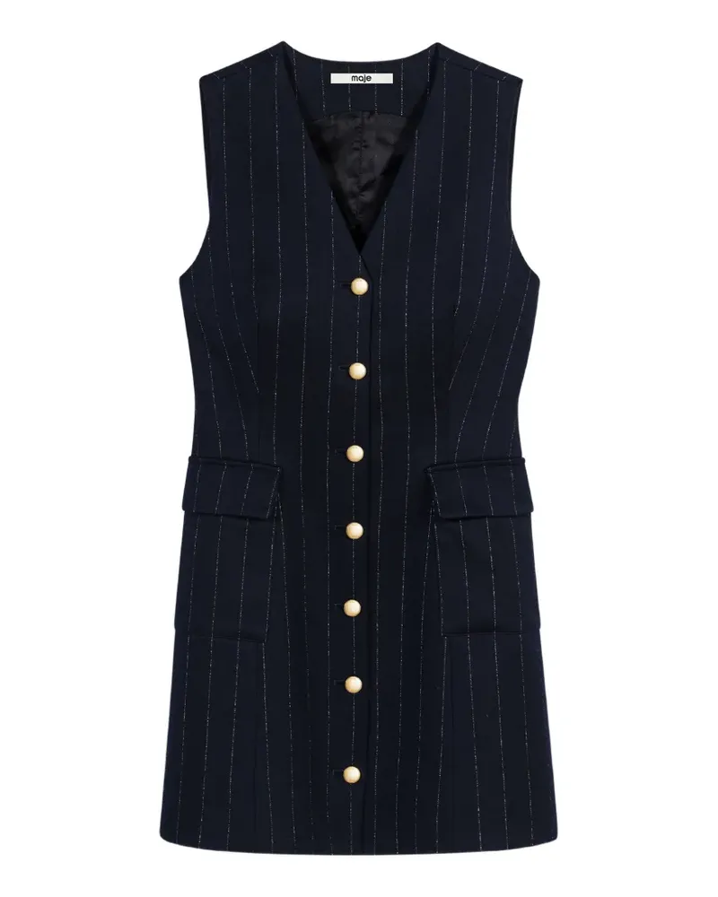 Maje sleeveless tailored lurex dress - Blau Blau