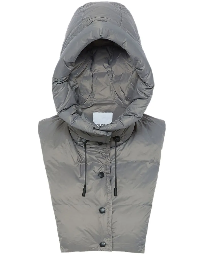 Yves Salomon Wasserabweisendes Lätzchen mit wattierter Kapuze - Grau Grau