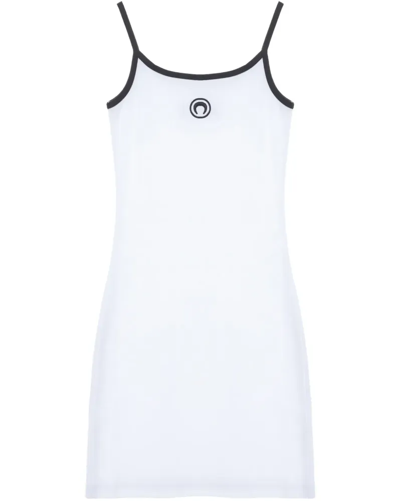 Marine Serre Minikleid mit Mond-Logo - Weiß Weiß