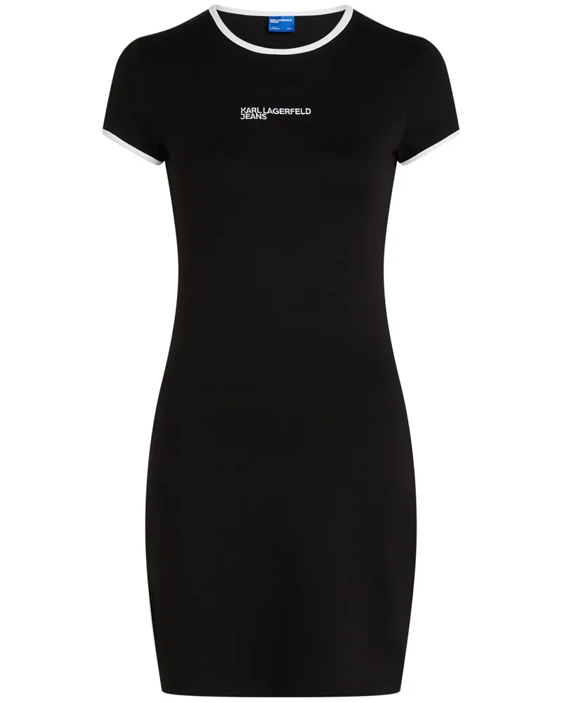 Karl Lagerfeld Kleid mit Logo-Stickerei - Schwarz Schwarz