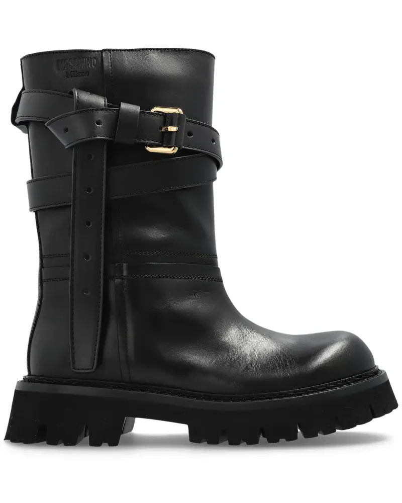 Moschino Stiefeletten mit Schnallen - Schwarz Schwarz