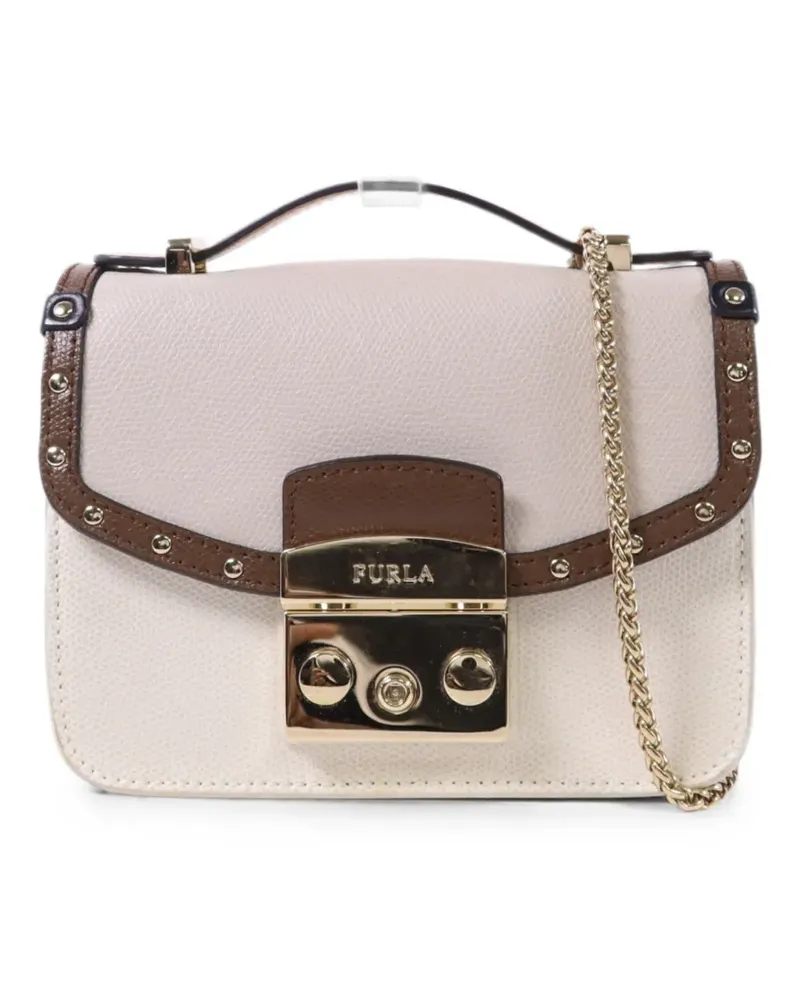 Furla Metropolis studded shoulder bag - Nude Nude