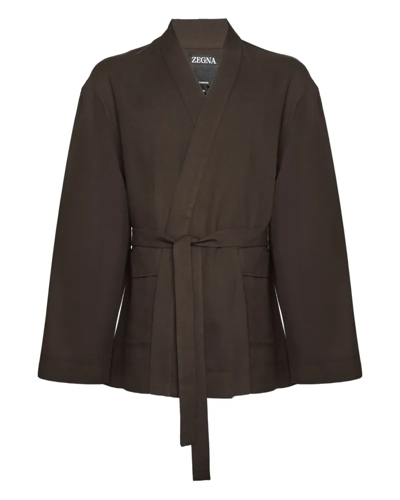 Ermenegildo Zegna Jacke mit Gürtel - Braun Braun