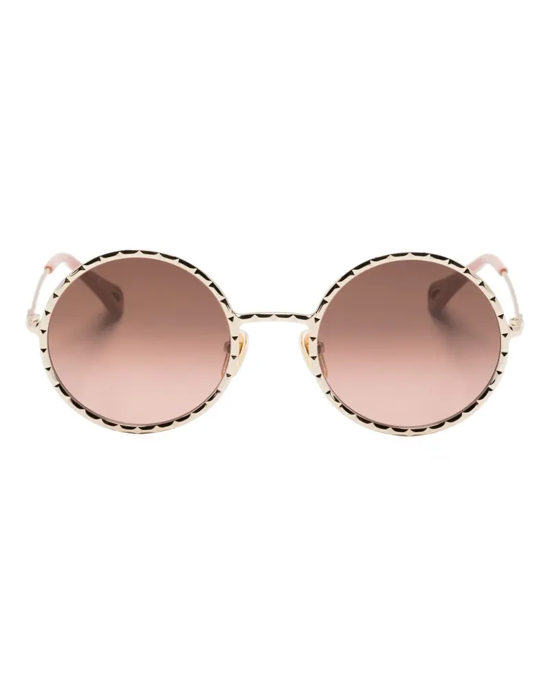 Chloé Sonnenbrille mit rundem Gestell - Gold Gold