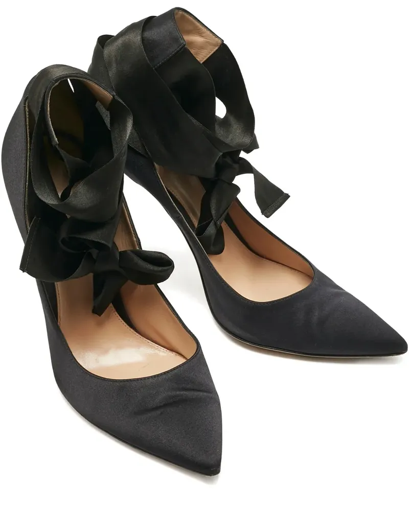Gianvito Rossi Gala ankle-wrap heeled pumps - Schwarz Schwarz