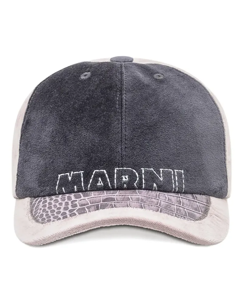 Marni logo-embroidered cotton baseball cap - Grau Grau